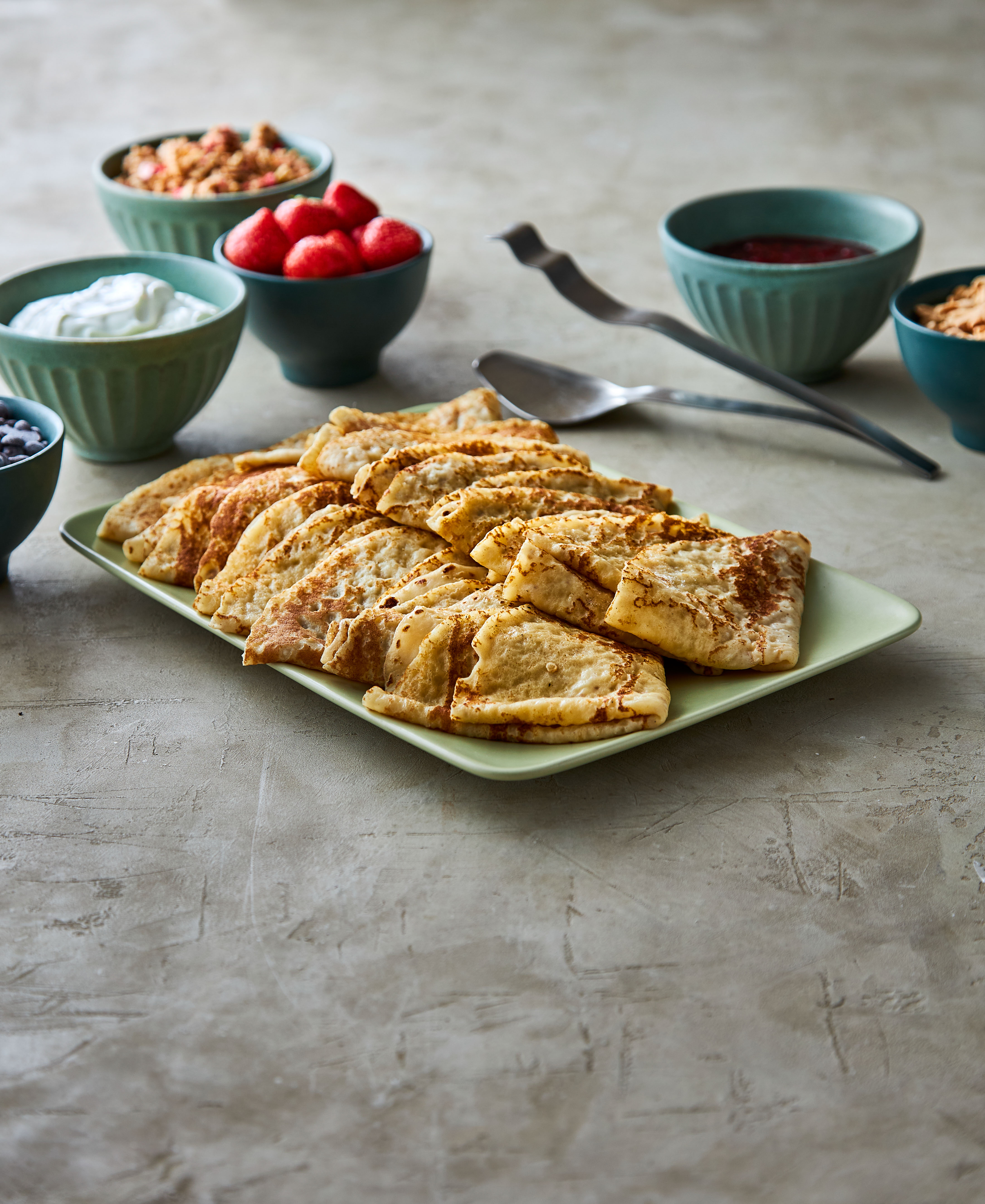 Organic pancakes without added sugar, double folded